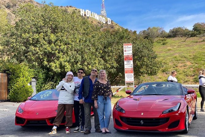 50-Minute Driving Tour: Explore Hollywood Sign in a Ferrari - A Ferrari start on Hollywood Boulevard