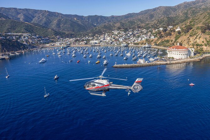 Helicopter Transfer: Long Beach to Catalina Island - The first view is the Queen Mary and Long Beach
