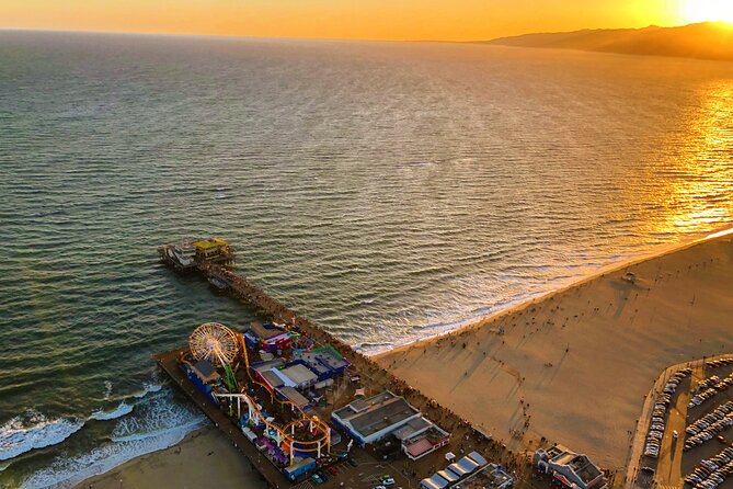 Hollywood and Beaches 50-Minute Helicopter Tour - Santa Monica Pier, boardwalk, surf, and sand