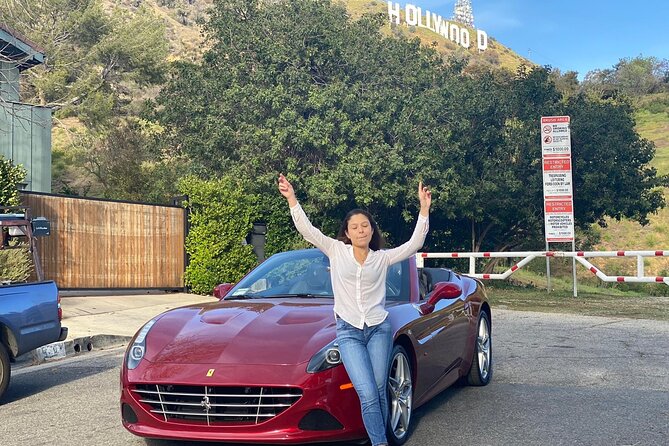 Private Ferrari California T Drive from Hollywood to Sunset Plaza - One driver, extra drivers, and passengers
