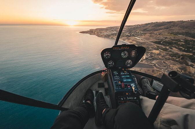 Private Helicopter Tour of Rancho Palos Verdes, Los Angeles, and Long Beach - The Goodyear Blimp site and the working coast