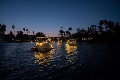 Swan Boat Night Ride at Echo Park Lake