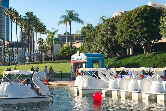 Swan Boat Rental at Rainbow Lagoon in Long Beach - Pedaling and steering around Rainbow Lagoon